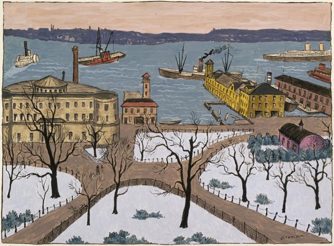 Painting of Battery Park