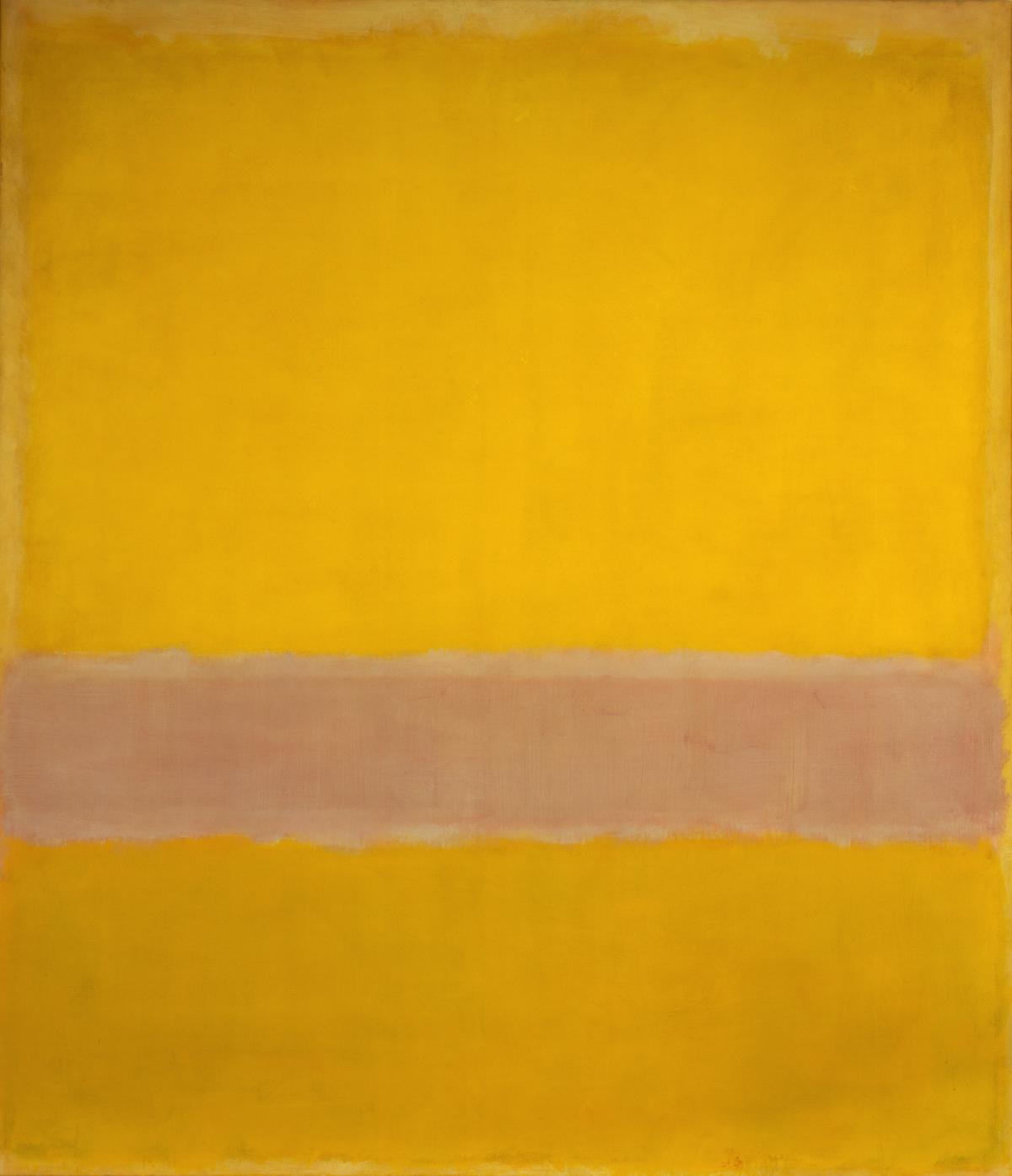 Mark Rothko, Untitled (Yellow, Pink, Yellow on Light Pink), 1955, , Oil on canvas, 79 ¾ x 67 ¾ in., Collection of Kate Rothko Prizel, Copyright © 1998 by Kate Rothko Prizel and Christopher Rothko, Artists Rights Society (ARS), New York