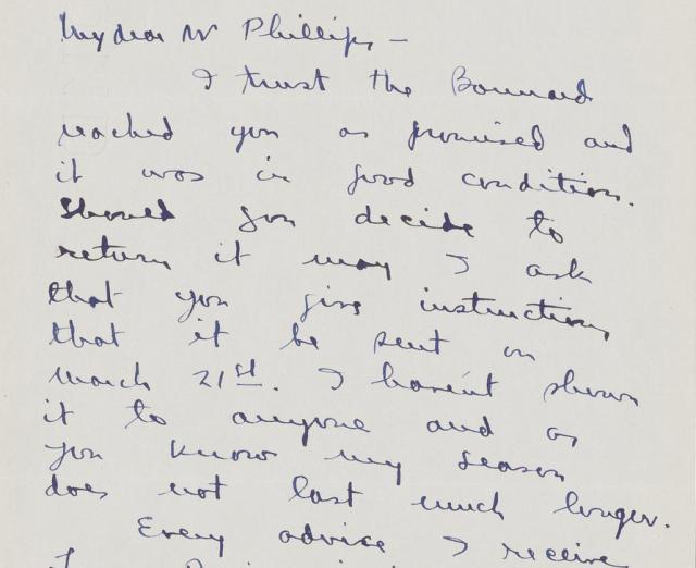 Letter from F. Valentine Dudensing to Duncan Phillips, March 15, 1927