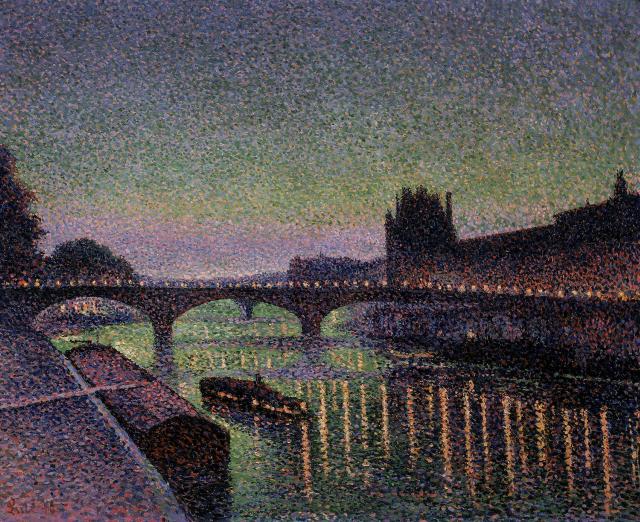 Maximilien Luce, The Louvre and the Pont du Carrousel at Night, 1890