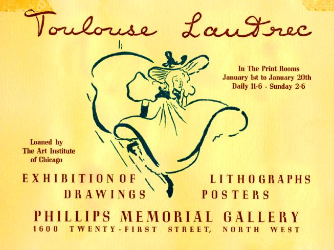 Toulouse-Lautrec exhibition announcement, 1939 