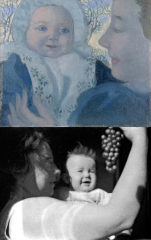 top: Noele and Her Mother (1896), bottom: Marthe offering Bernadette a bunch of grapes (1890)