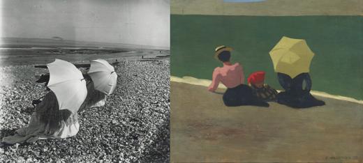 left: The two sunshades (1902), right: On the Beach (1899)
