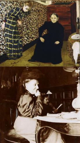 top: Interior, Mother and Sister of the Artist (1893), bottom: Madame Vuillard and Romain Coolus (c. 1905)