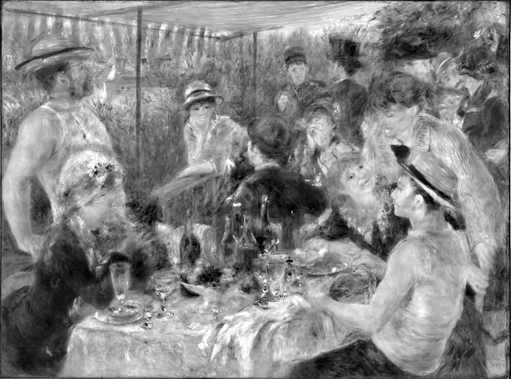 Infrared image of Luncheon of the Boating Party
