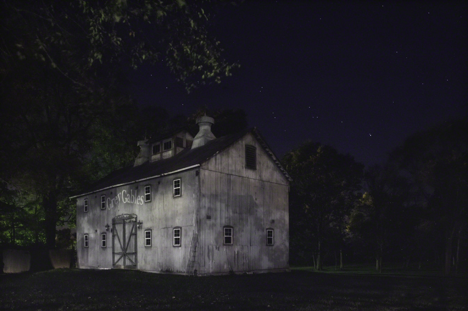 Look for the Grey Barn Out Back, Joshua Eliason Jr. barnyards and farmhouse, with a tunnel leading underneath the road to another station, Centerville, Indiana