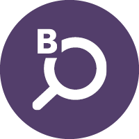 Bloomberg Connects icon of a magnifying glass and the letter "B"