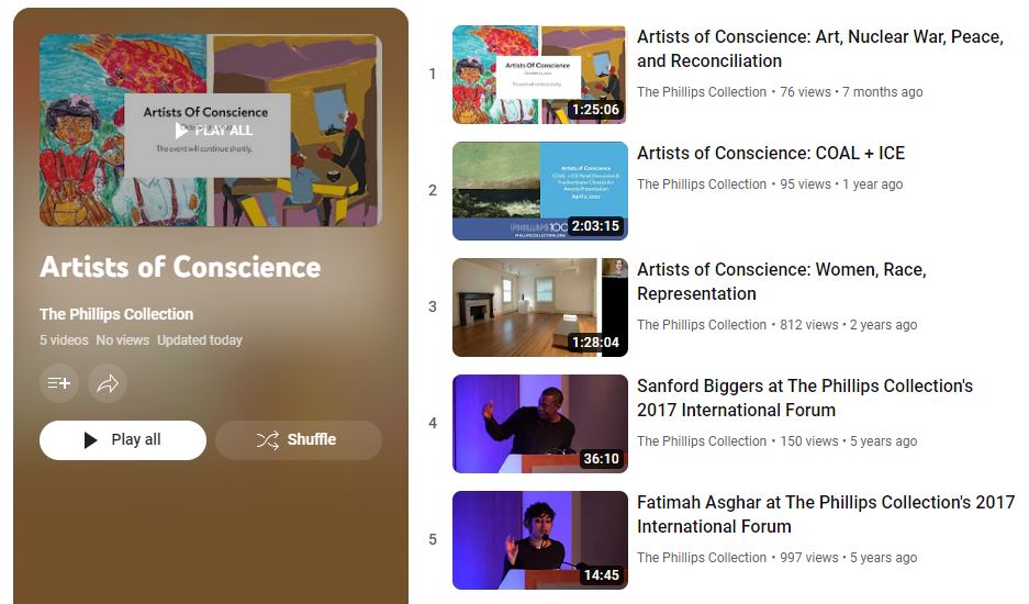 Screenshot of YouTube playlist