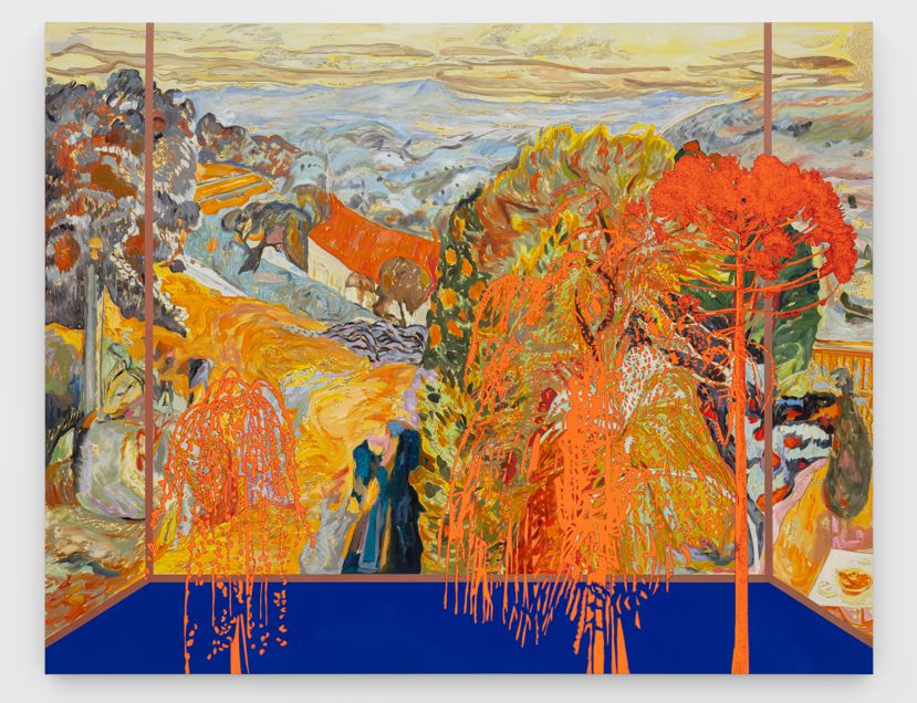 Abstract painting of a landscape in the style of Bonnard