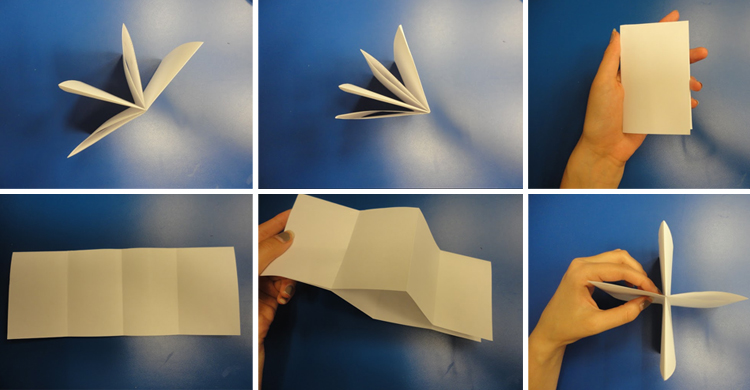Photographs of folded paper bring folded into a new format