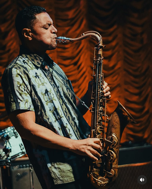 Lyle Link playing the saxophone