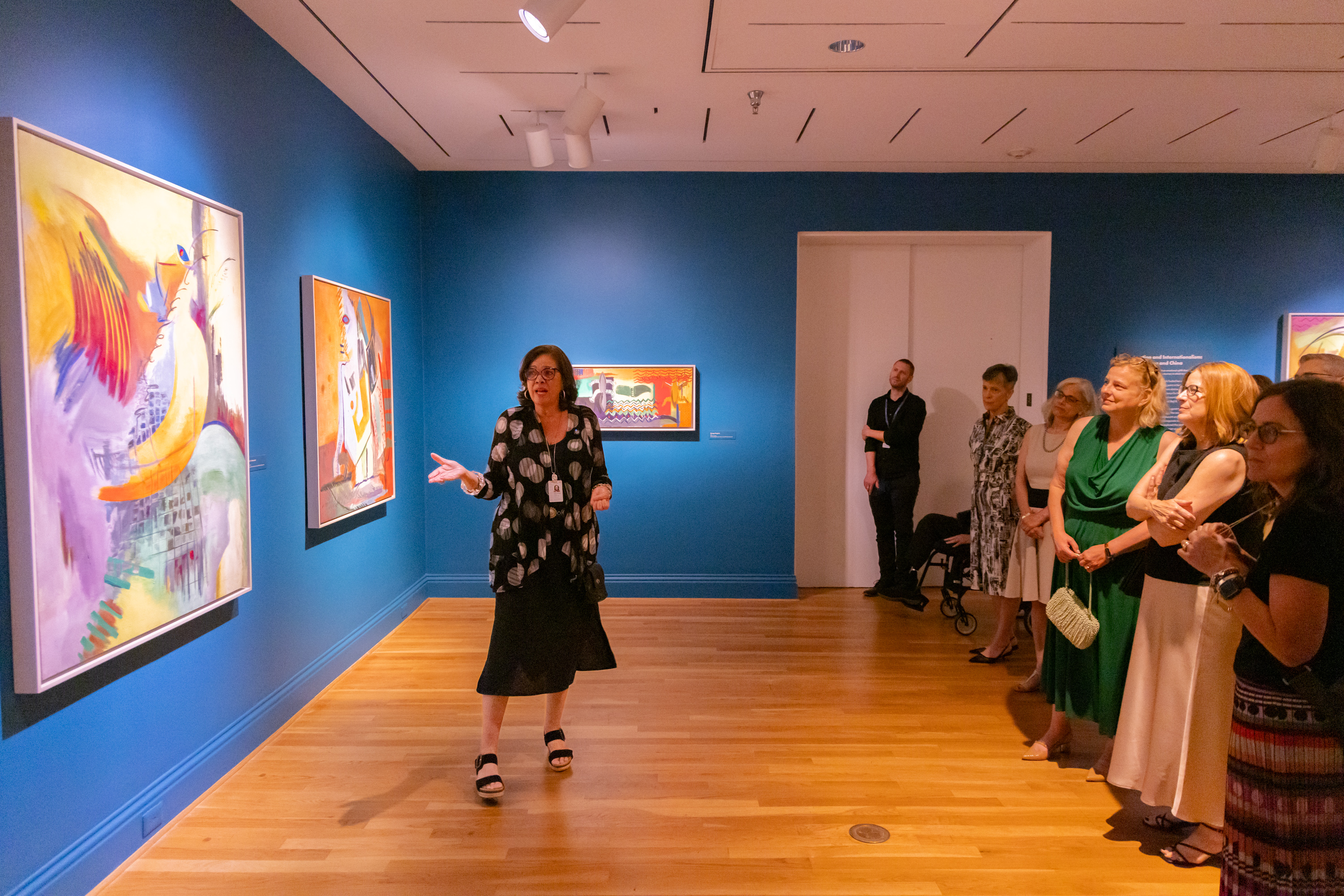 Adrienne Childs giving a tour of Vivian Browne exhibition