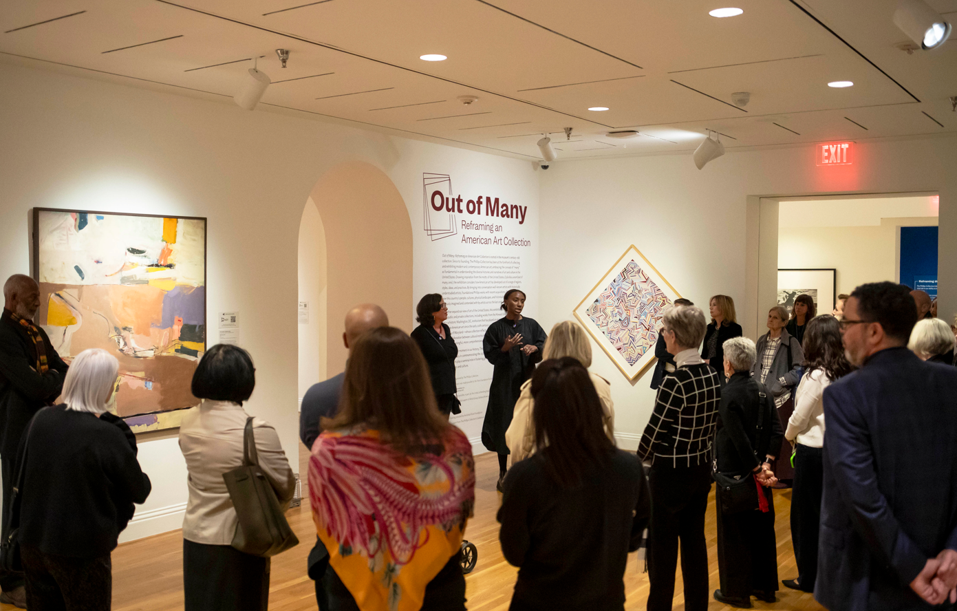 Adrienne Childs and Camille Brown giving a gallery tour