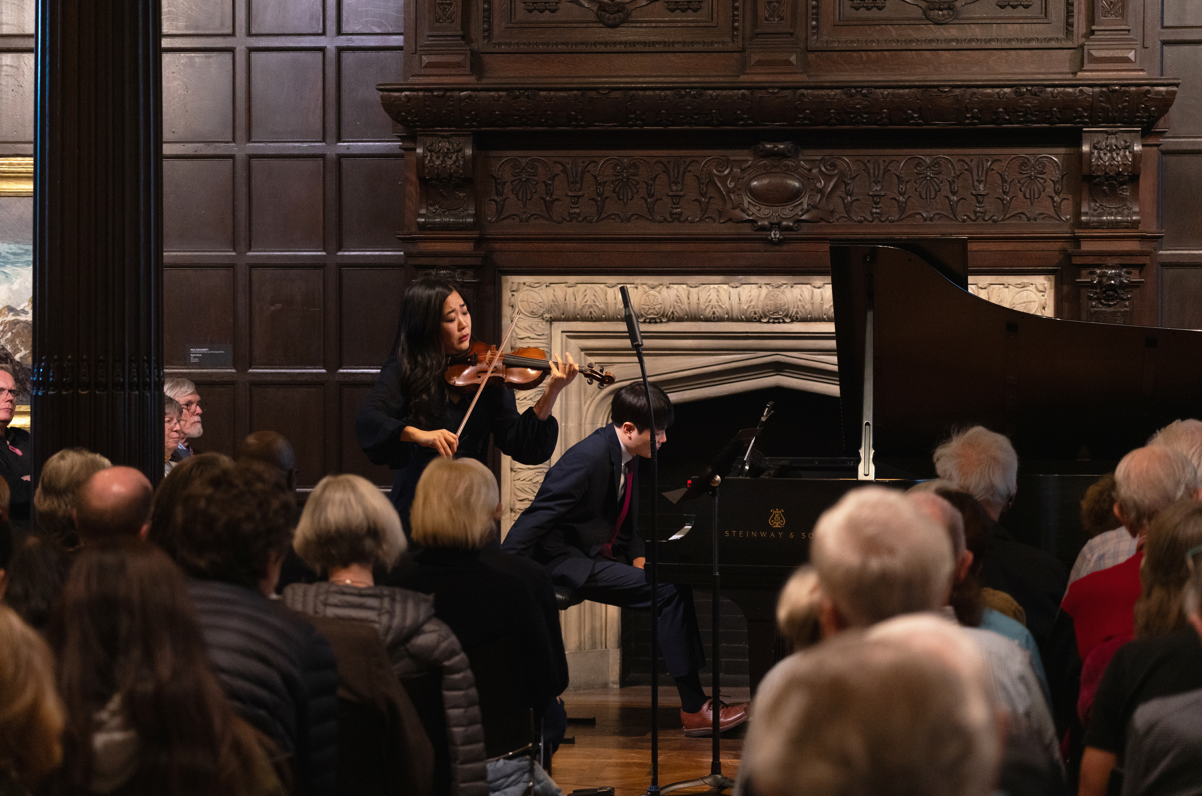 Kristin Lee and Jun Cho perform in the Phillips Music Room