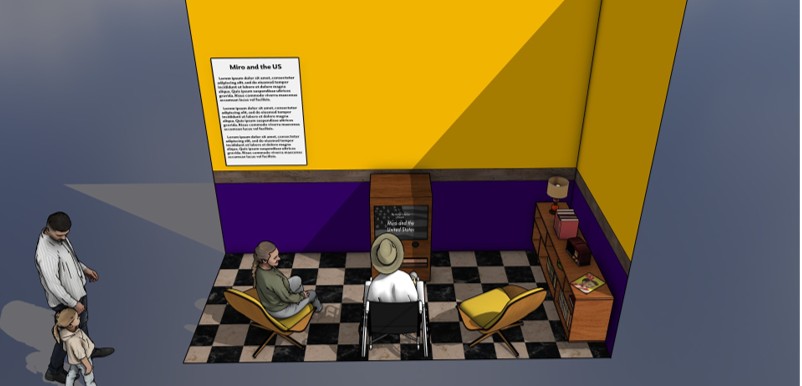 Illustrated mock-up of Miro tv station