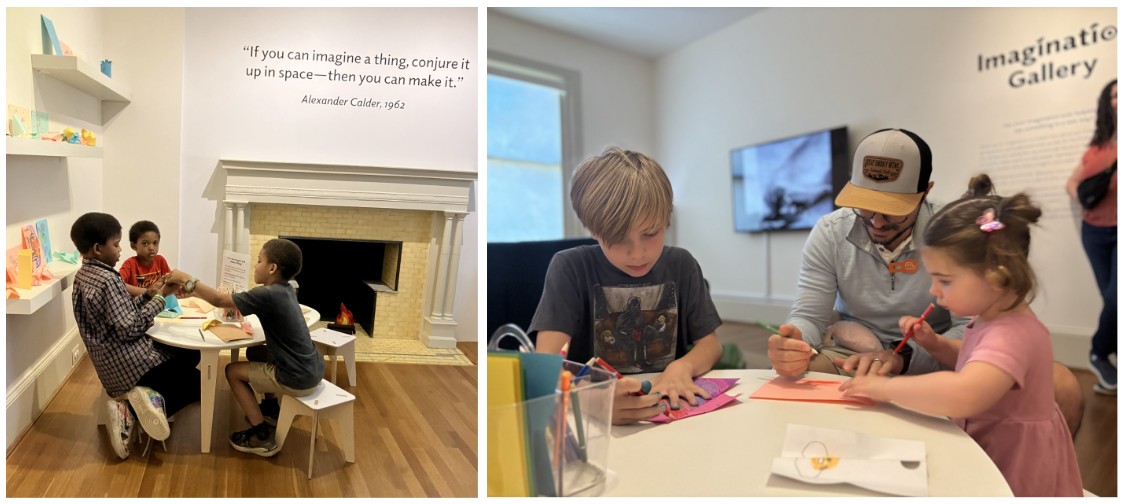 Kids in the Imagination Gallery at making art
