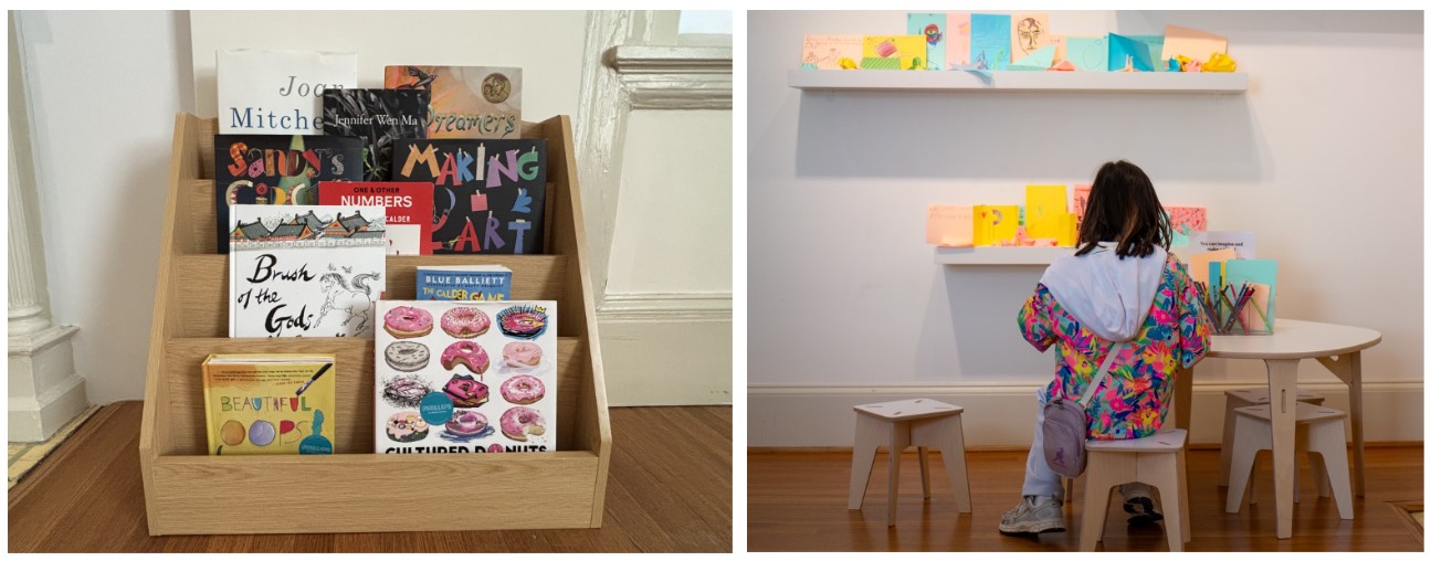 Imagination Gallery bookshelf and sculpture shelves