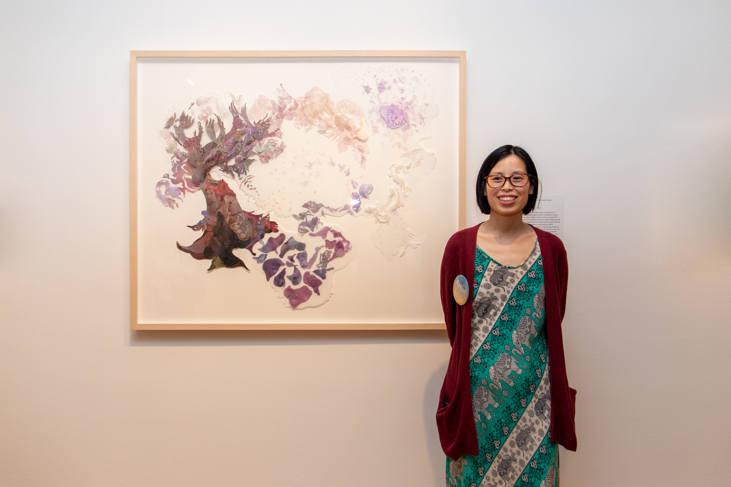 Alex Chiou with her artwork 
