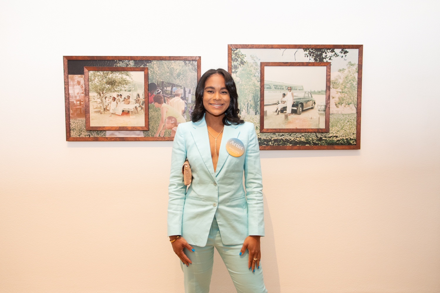 Bria Sterling Wilson with her artwork