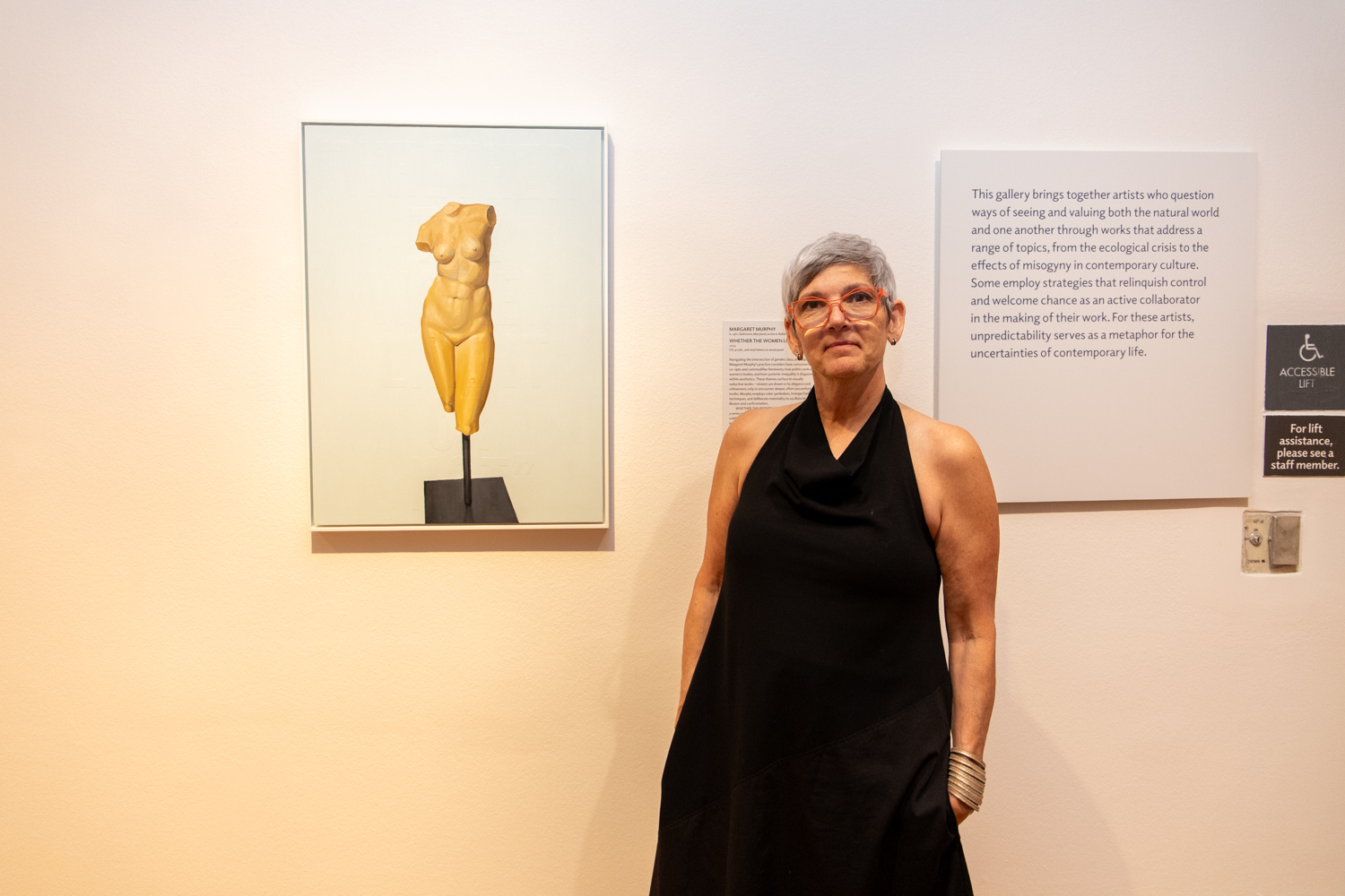 Margaret Murphy with her artwork