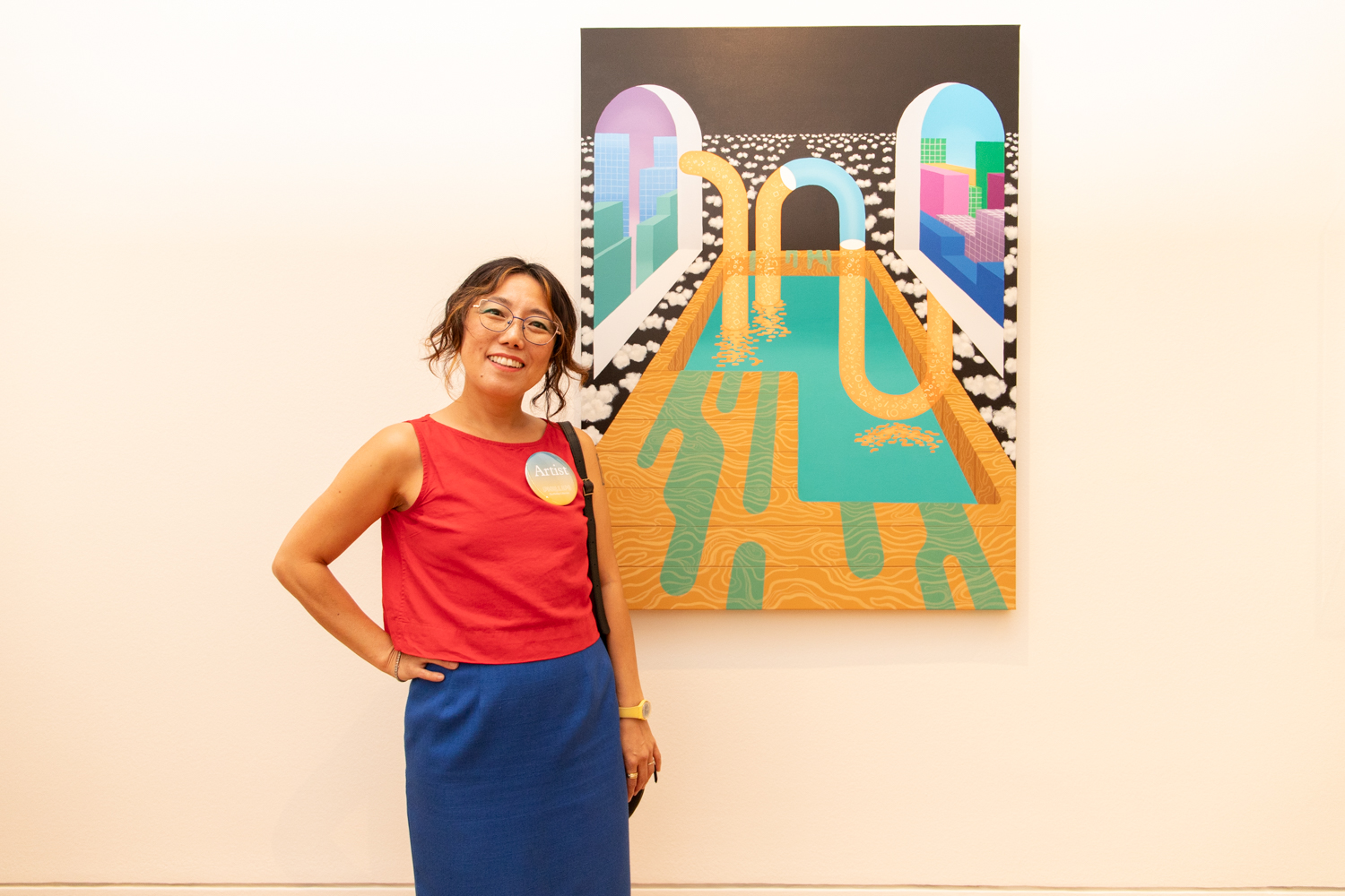 Se Jong Cho with her artwork