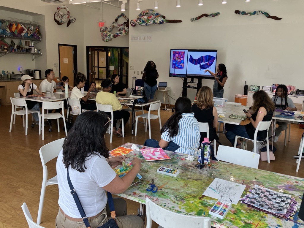 People participating in an art-making workshop at Phillips@THEARC
