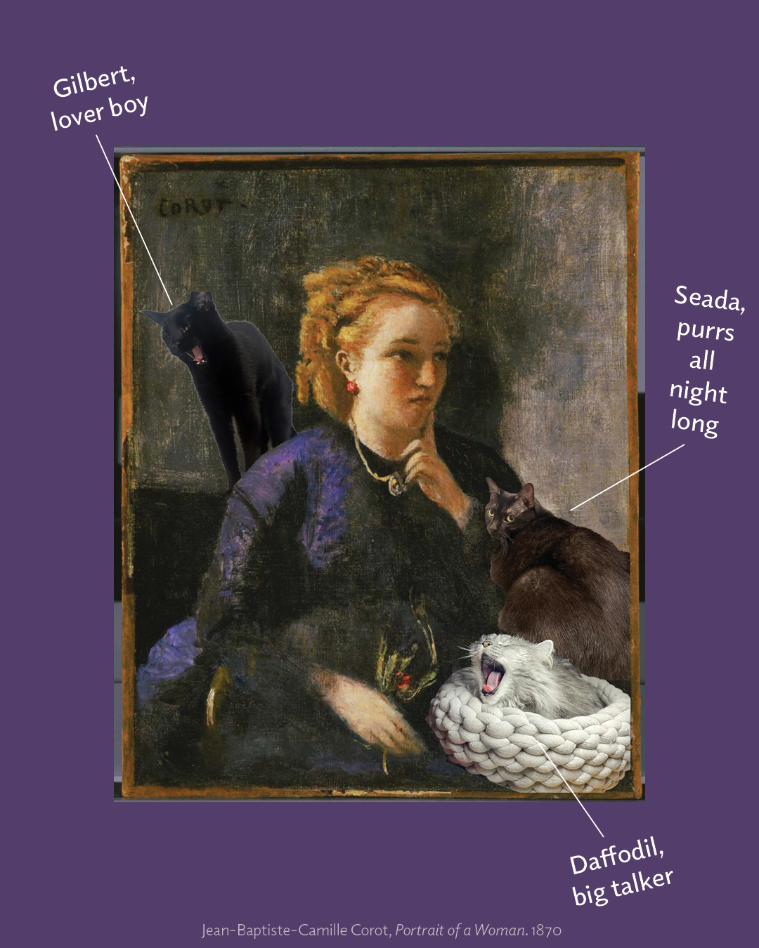 Cats photoshopped into Phillips artwork