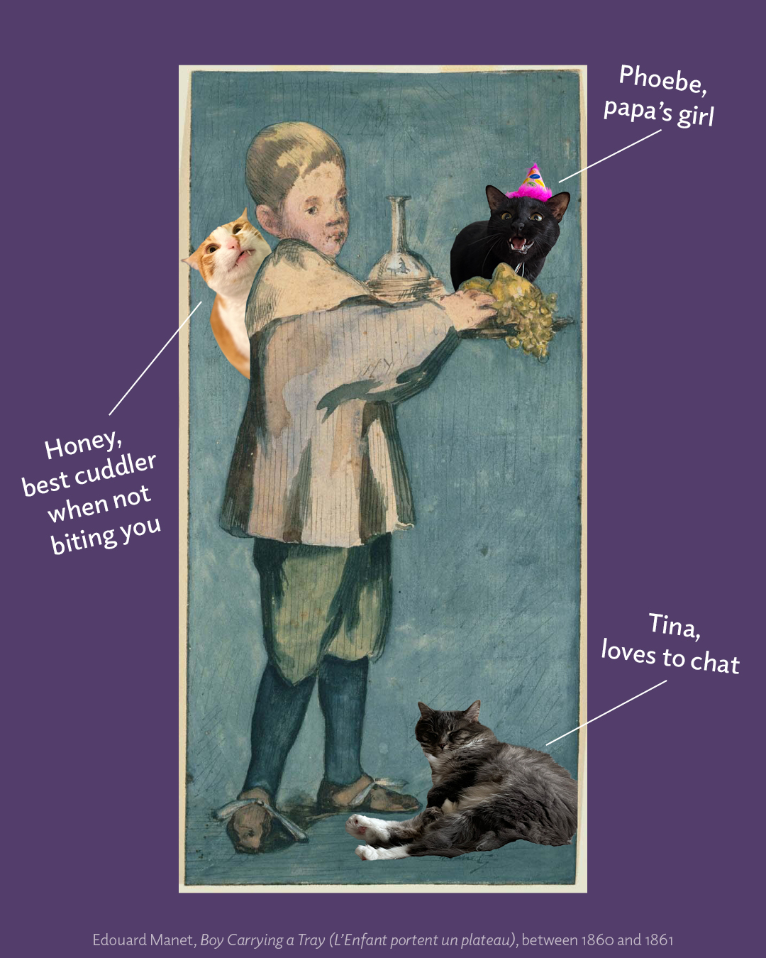 Cats photoshopped into Phillips artwork