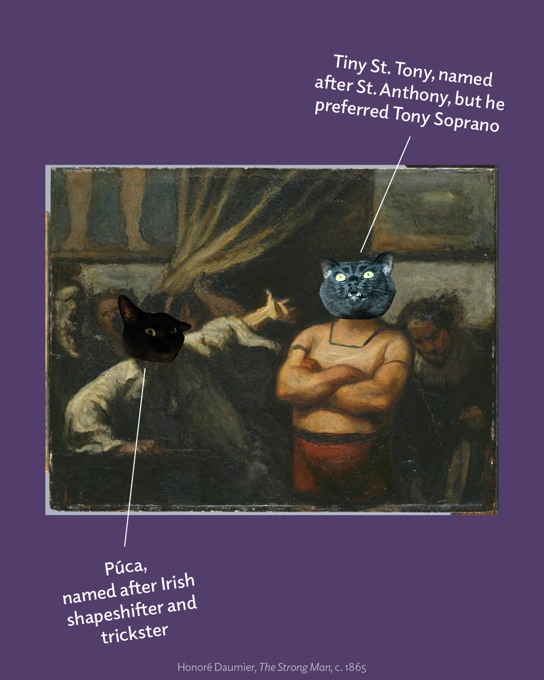 Cats photoshopped into Phillips artwork