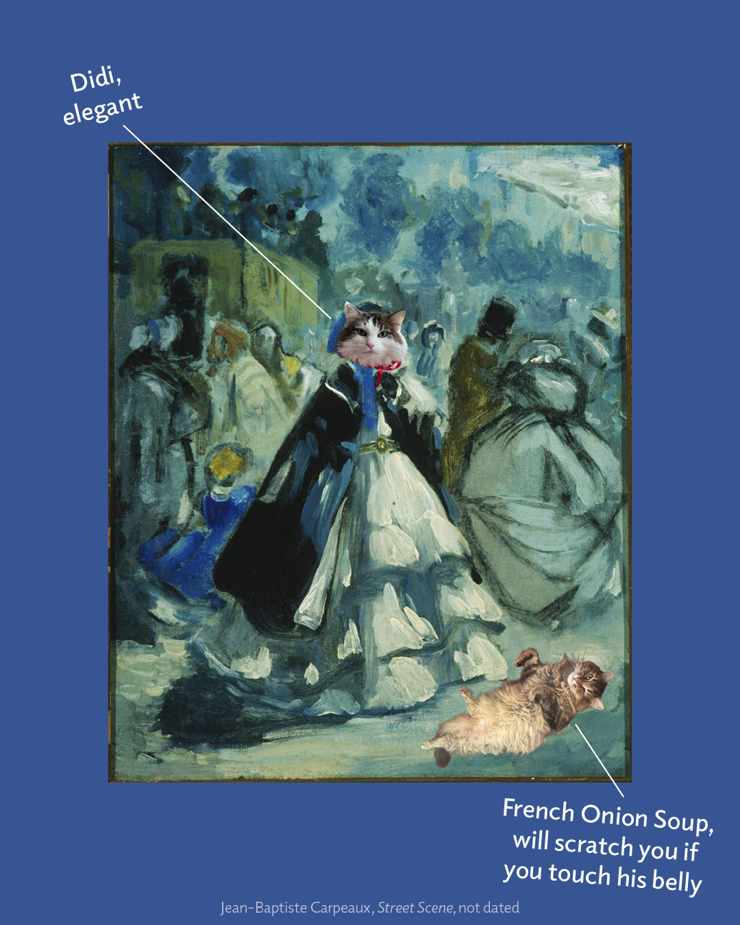 Cats photoshopped into Phillips artwork