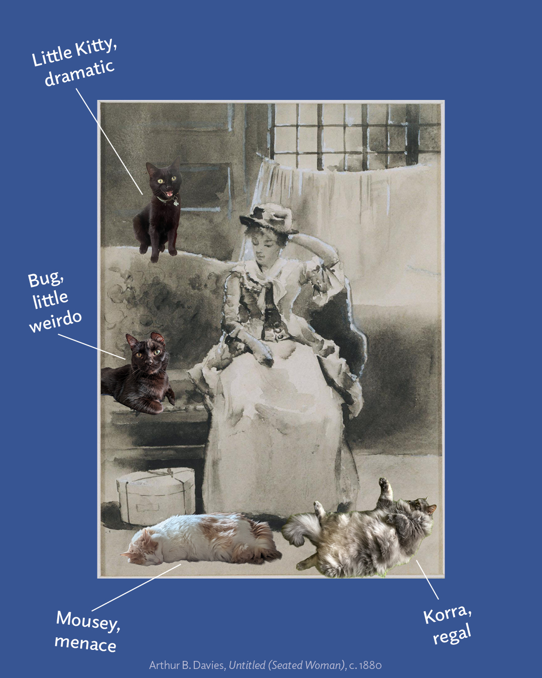 Cats photoshopped into Phillips artwork