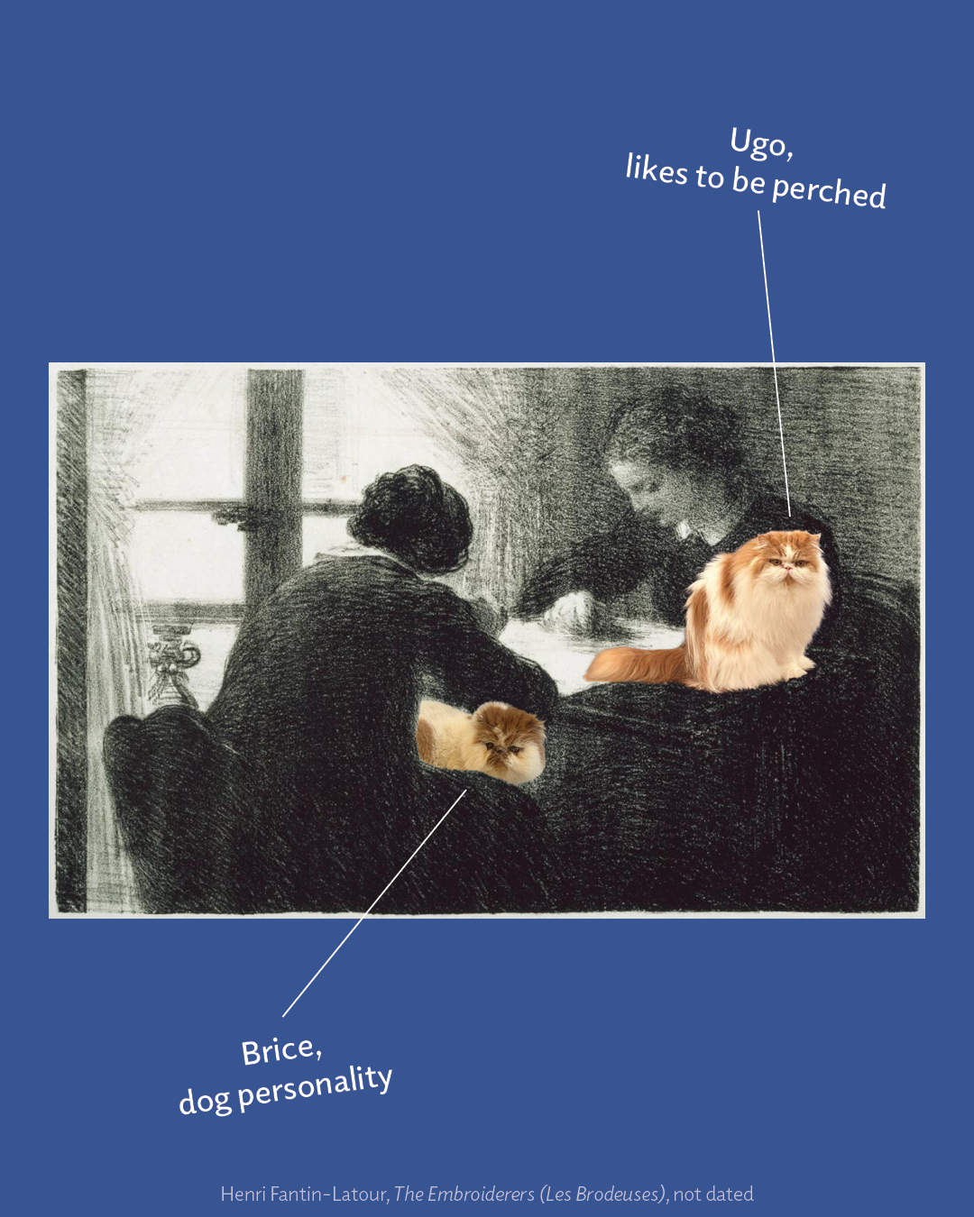 Cats photoshopped into Phillips artwork