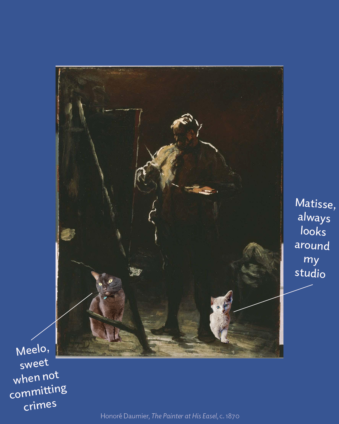 Cats photoshopped into Phillips artwork