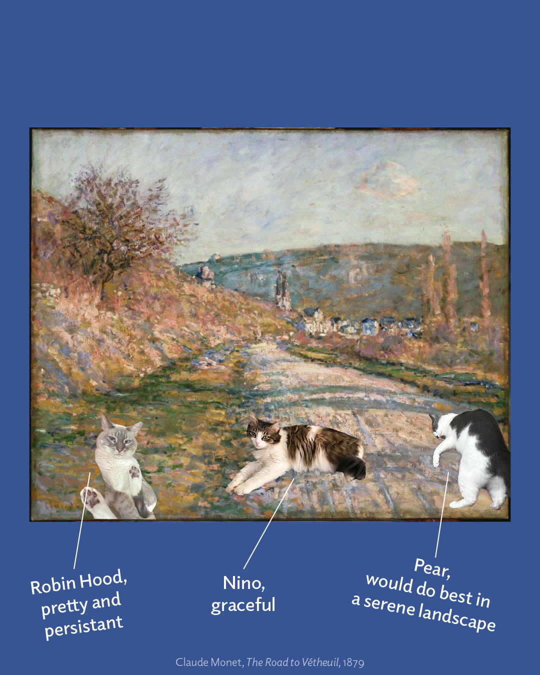 Cats photoshopped into Phillips artwork