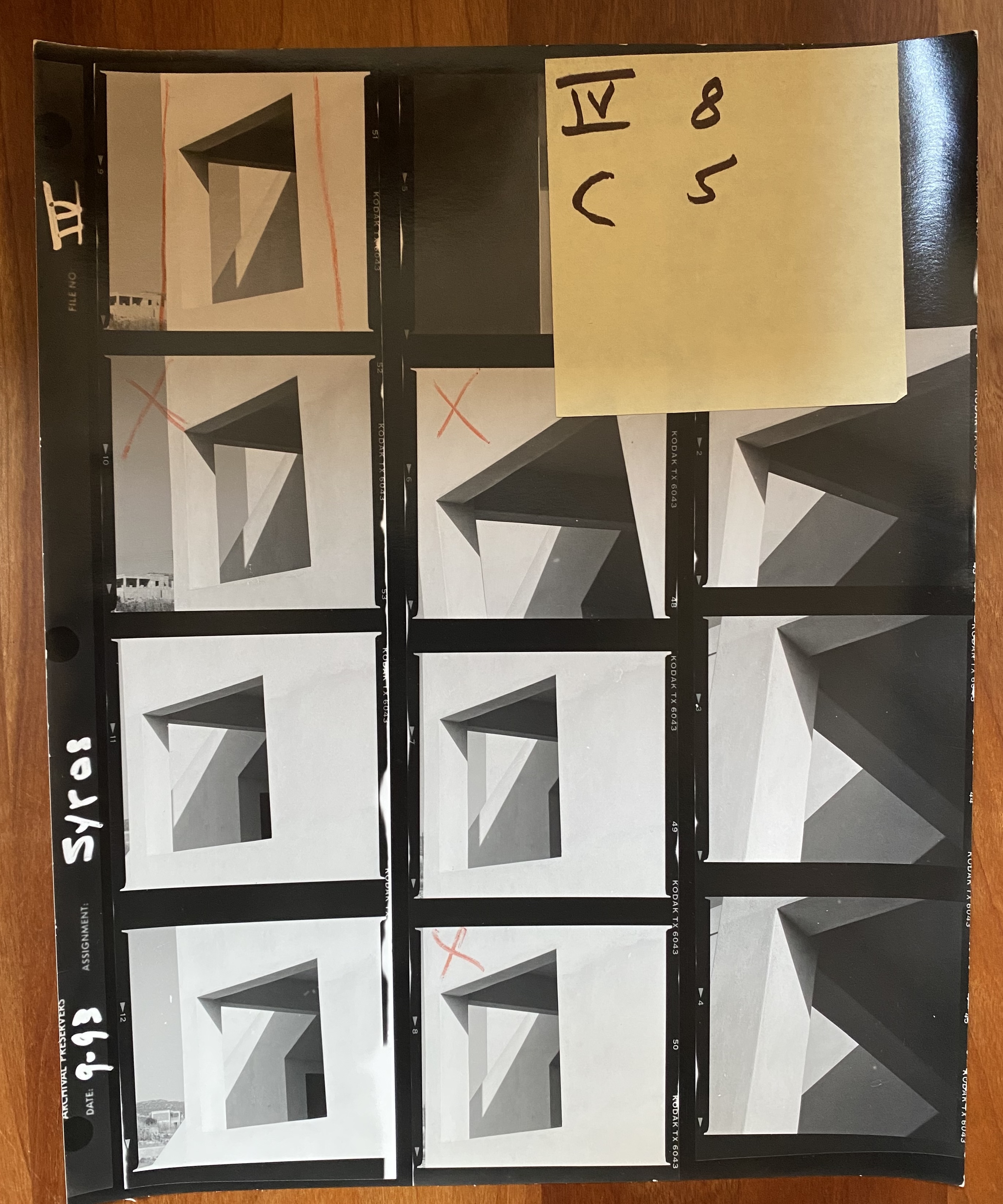 Contact sheet with variations of an abstract image