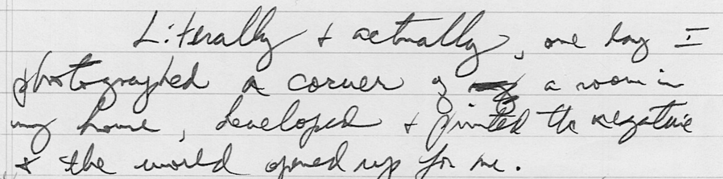 Snippet of a handwritten note