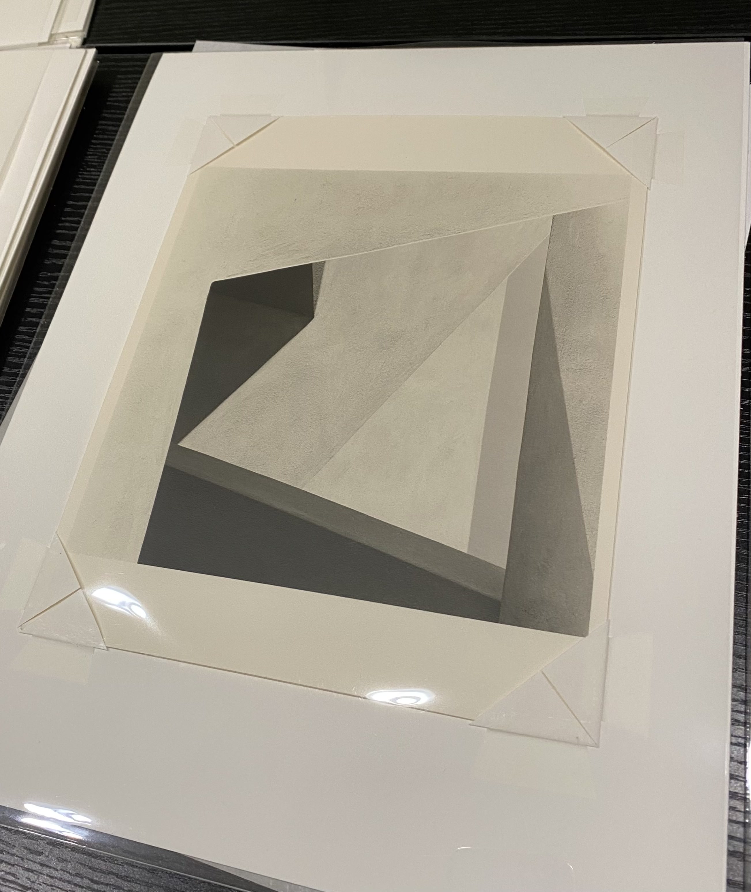 Photograph of a print of an abstract photograph