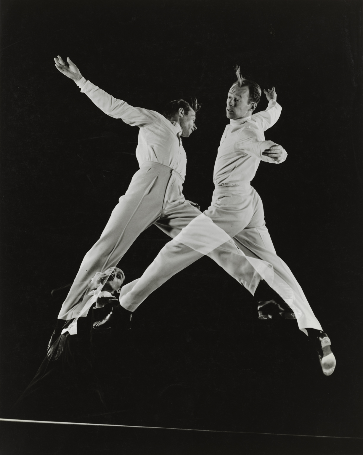 Multiple Images of Harmonica Virtuoso Larry Adler Performing with