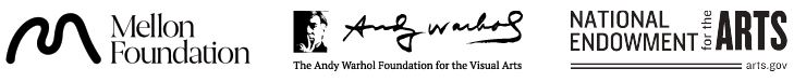 Mellon Foundation, Warhol Foundation, and NEA logos
