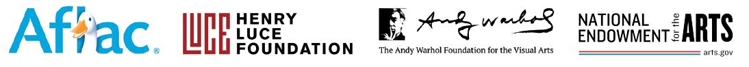 Aflac, Henry Luce Foundation, Andy Warhol Foundation, and National Endowment for the Arts logos