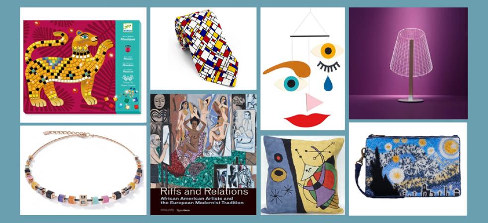 collage of items from the museum shop