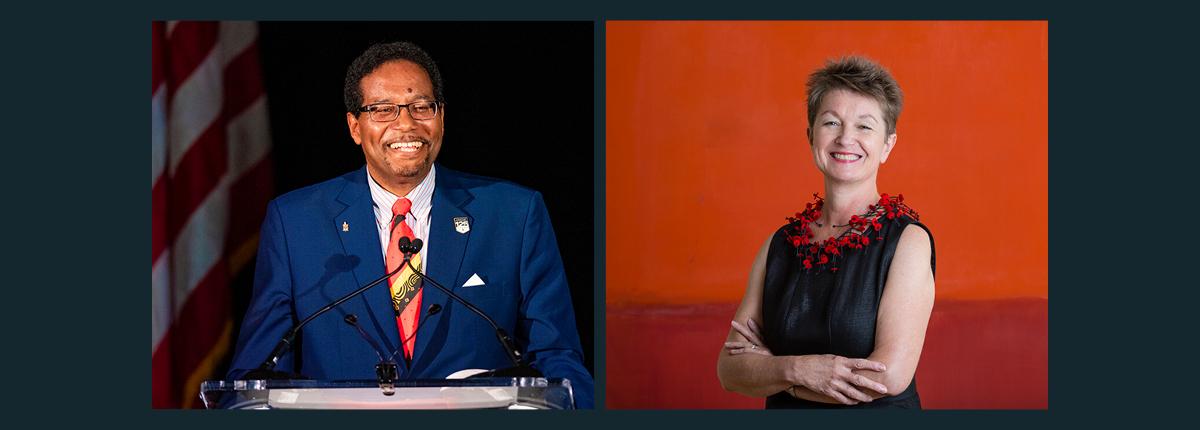 UMD President Darryll Pines and Dorothy Kosinski headshots