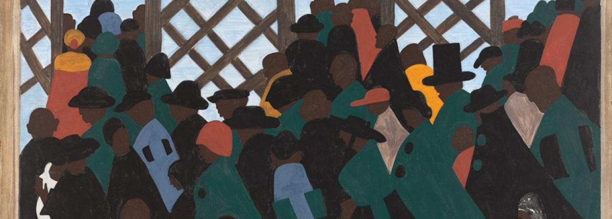 people crowding to take train to go to Chicago, New York, or St. Louis