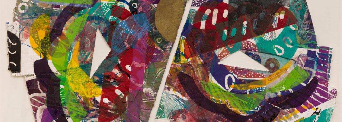 A very colorful abstract paper collage