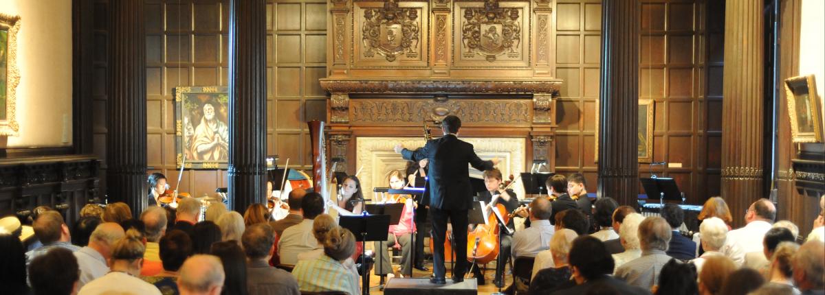 Photograph of Phillips Music Room performance with seated audience
