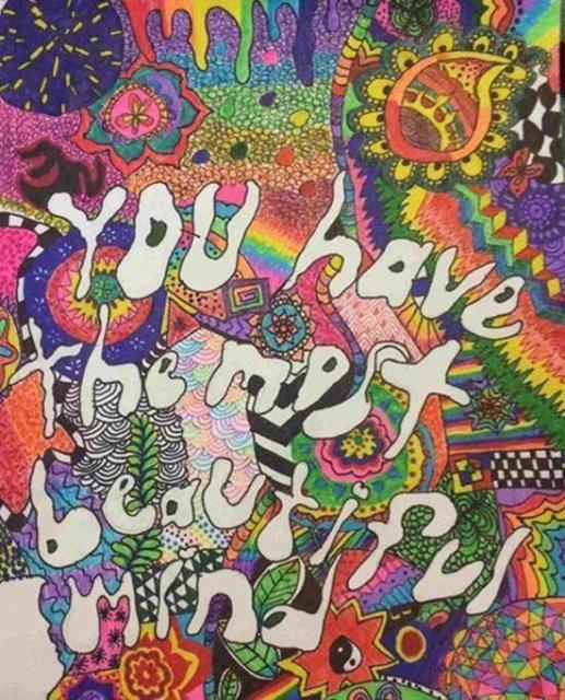 Colorful artwork by Liz Lescault