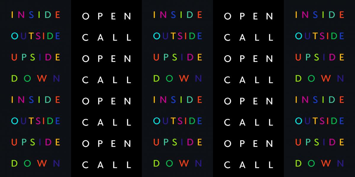 Juried invitational promo with colorful lettering