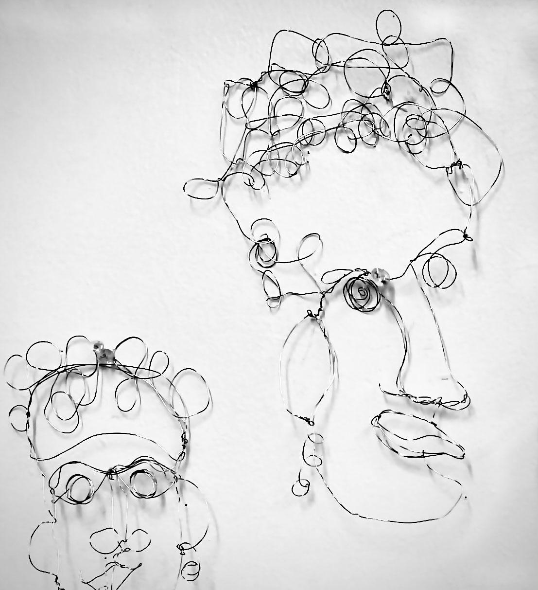 Wire sculpture formed into portrait by Shelly Lowenstein