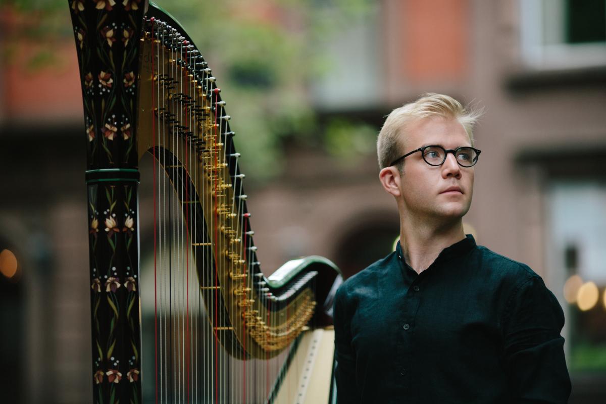 image of harpist Parker Ramsey