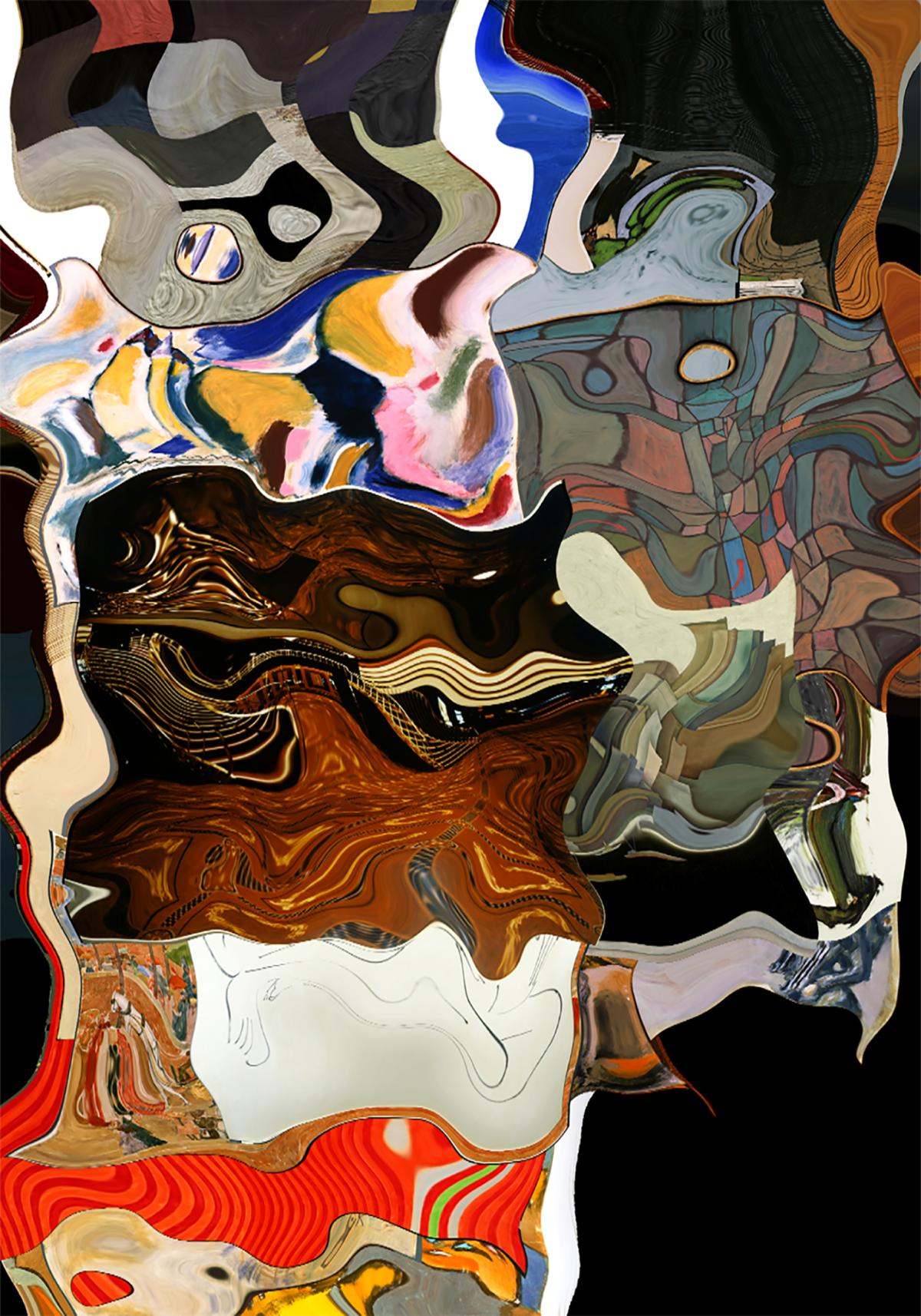 Abstract image of melting and mixing colors